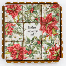  Coffret  9 Biscuits Personnalisables Poinsettia